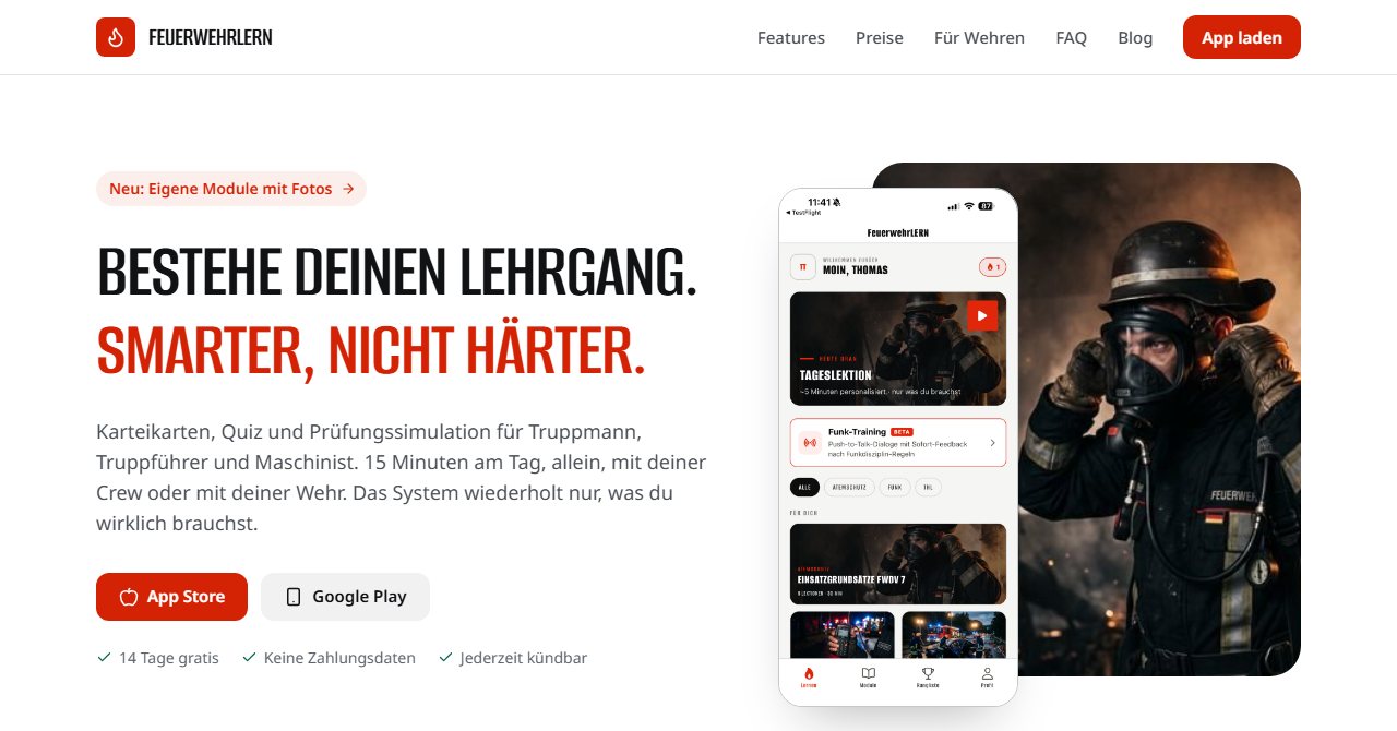 Startseite von feuerwehrlern.de